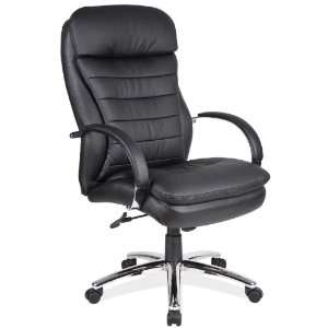   Back Leather Chair with Chrome Frame by Office Source