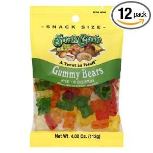 Snak Club Gummy Bears, 4 ounce bags, (Pack of 12)  Grocery 