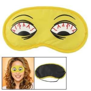   Elastic Strap Nylon Cartoon Sleeping Eye Mask Eyeshade Yellow