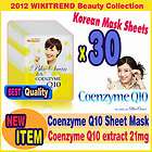   Beauty Coenzyme Q10 Facial Essence Face Mask Pack 30 Sheets Skin Care