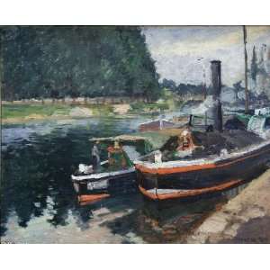   Camille Pissarro   24 x 20 inches   Barges on Ponto