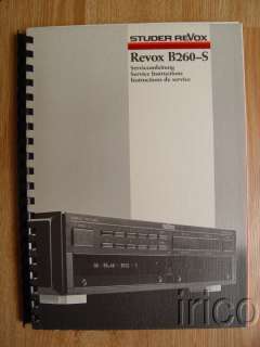 Studer ReVox B260S Service Manual  