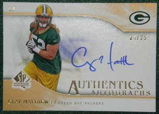 CLAY MATTHEWS 09 SP AUTHENTIC GOLD AUTO RC /25 PACKERS  