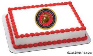 Marine Corp Emblem Edible Image Icing Cake Topper  