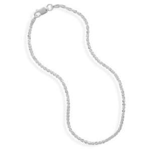  Sterling Silver 9 Inch Butterfly Twist Chain Anklet 