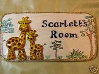 Giraffe Nursery/playhouse Room Door Sign Personalised  