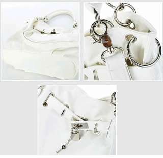 Korea Fashion Womens Lady Girl Soft PU Leather Tote Handbag Lock 