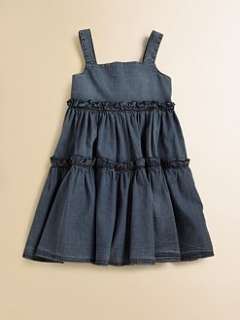 Junior   Toddlers & Little Girls Tiered Chambray Dress