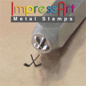 ImpressArt Metal Jewelry Design Stamp  Hockey Sticks  