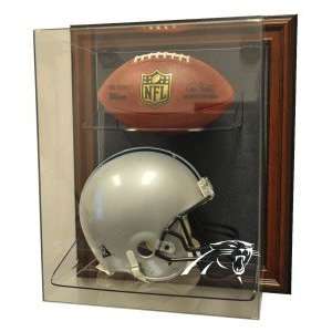 Carolina Panthers Helmet and Football Case Up Display 