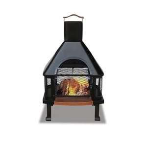   Wood Burning Fireplace with Copper Hearth and Hood