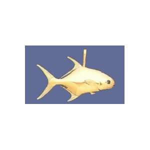 Peter Costello 14K Gold 45MM Permit Fish Nautical Pendant  