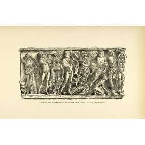  1890 Wood Engraving Apollo Marsyas Satyr Greek Mythology 