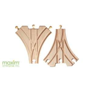  Maxim Toy Train Wooden Double Curved Switch (2 Pieces 