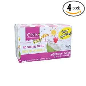 ONE Kids Raspberry Lemonade Coconut Water Drink, 6.75 Ounce (Pack of 4 