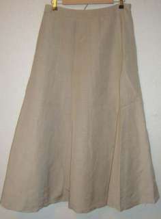Covington Womens Long Broomstick Full Beige Skirt Size 10 Medium EUC 