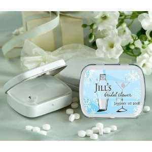 Wedding Favors Blue Martini Theme Personalized Glossy White Hinged 