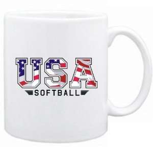  New  Usa Softball / Flag Clip   Army  Mug Sports