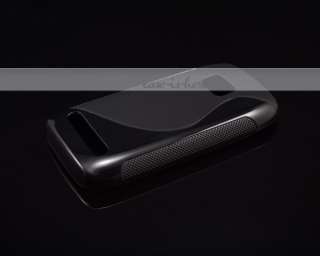 Black Soft Gel Skin S Line Wave TPU Case Cover for Nokia Lumia 710 