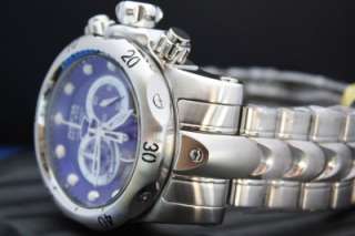 Mens Invicta 6717 Reserve Venom Stainless Steel Band Blue Dial Swiss 