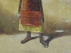Antique 19th C. European Oil Painting Portrait of Young Woman  