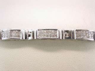   5ct Princess Cut Diamond Solid 18K White Gold Ladies Tennis Bracelet