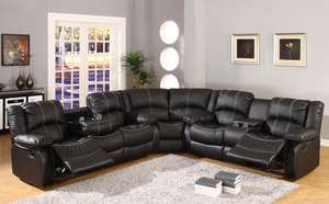 3pc Traditional Modern Sectional Recliner Leather Sofa Set, MH 4602 S1