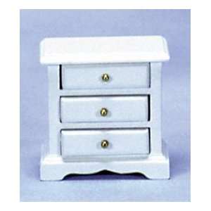  White Painted Nightstand   Dollhouse Miniature Toys 