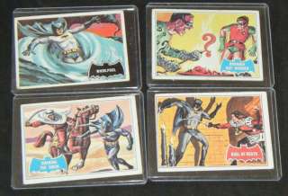 Rare 1966 Topps Batman Cards. This lot includes #4B,8B,41A,54. Cards 