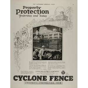  1921 Vintage Ad Cyclone Fence Waukegan Burglar Stockade 