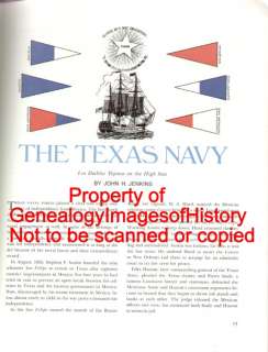 The Navy Of The Republic of Texas, Ship & Genealogy  