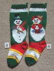 Nancys Hand Knitted Knit Christmas Stockings Socks   SNOWMAN or 