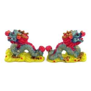  Fabulous Collectible Set Of Two Color Dragons