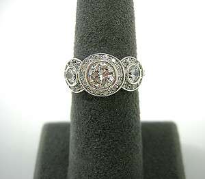 Designer Inspired Sterling Silver CZ 3 Stone Band Ring Sizes 5 6 8 9 