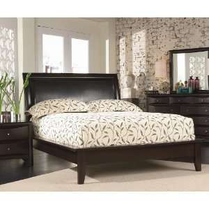   Upholstered Platform Bed in Cappuccino Finish Furniture & Decor