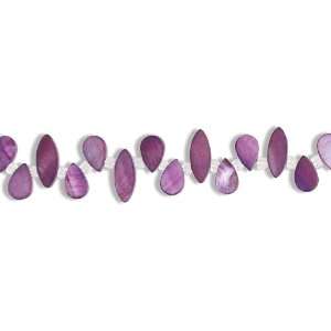   Beautiful Glass Mother of Pearl Bead Strands (Purple)   10 Inches