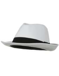   big size classic cotton fedora hat white black band over size xl xxxl