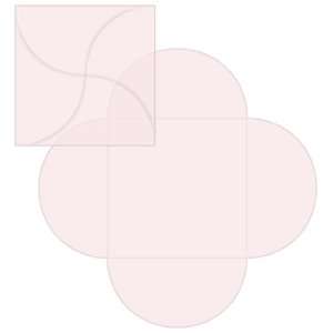  6 1/4 Square Pochette   Vellum Pastel Pink (25 Pack) Arts 