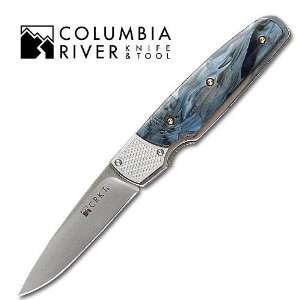 Columbia River Folding Knife Fulcrum Grey Black Swirl  