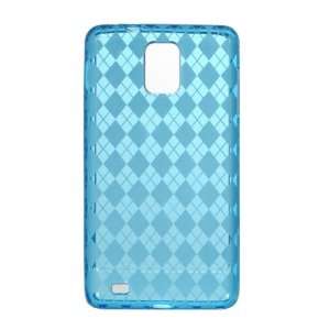 BLUE TPU Gel Soft Argyle Design Skin Cover Case for Samsung Infuse 4G 