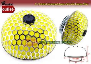 Inlet Yellow Mesh Cone Air Intake Washable Filter  