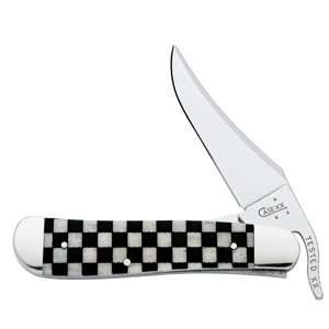 Case Cutlery RussLock Knife with Black & White Finsh Line Bone Handle 