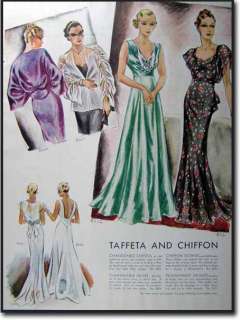 1935 ART DECO FASHION PRINTS DES VIGNES & ROTHSCHILD  