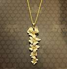 Lovely 5 Flower Charm 14K Gold Plated Necklace Handmade Valentine Gift 