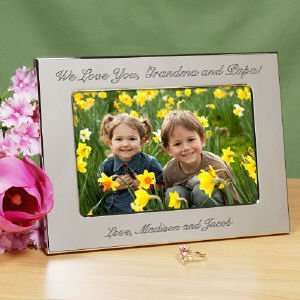  Engraved Custom Message Silver Picture Frame