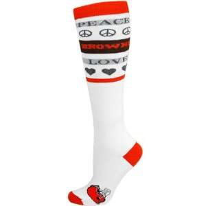 Cleveland Browns Ladies Peace And Love Metallic Knee Socks  