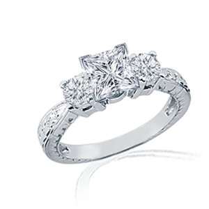   Diamond Vintage Engraved Engagement Ring FLAWLESS GIA Fascinating