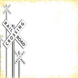  Road Signs Railroad Crossing 12 x 12 Double Sided Paper 