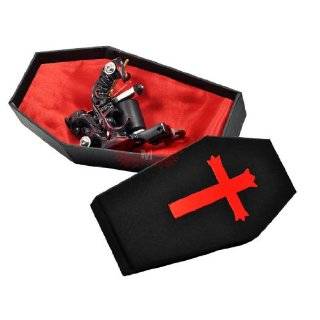 Fire Red Cast Iron Liner Tattoo Machine Coffin COOL