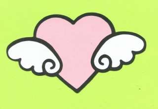New Cricut Hello Kitty Heart with Wings Die Cut Pink  